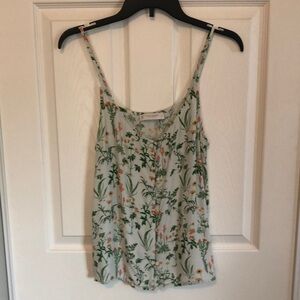 LUCKY BRAND Floral Print Button Front Camisole Spaghetti Strap Top Small
